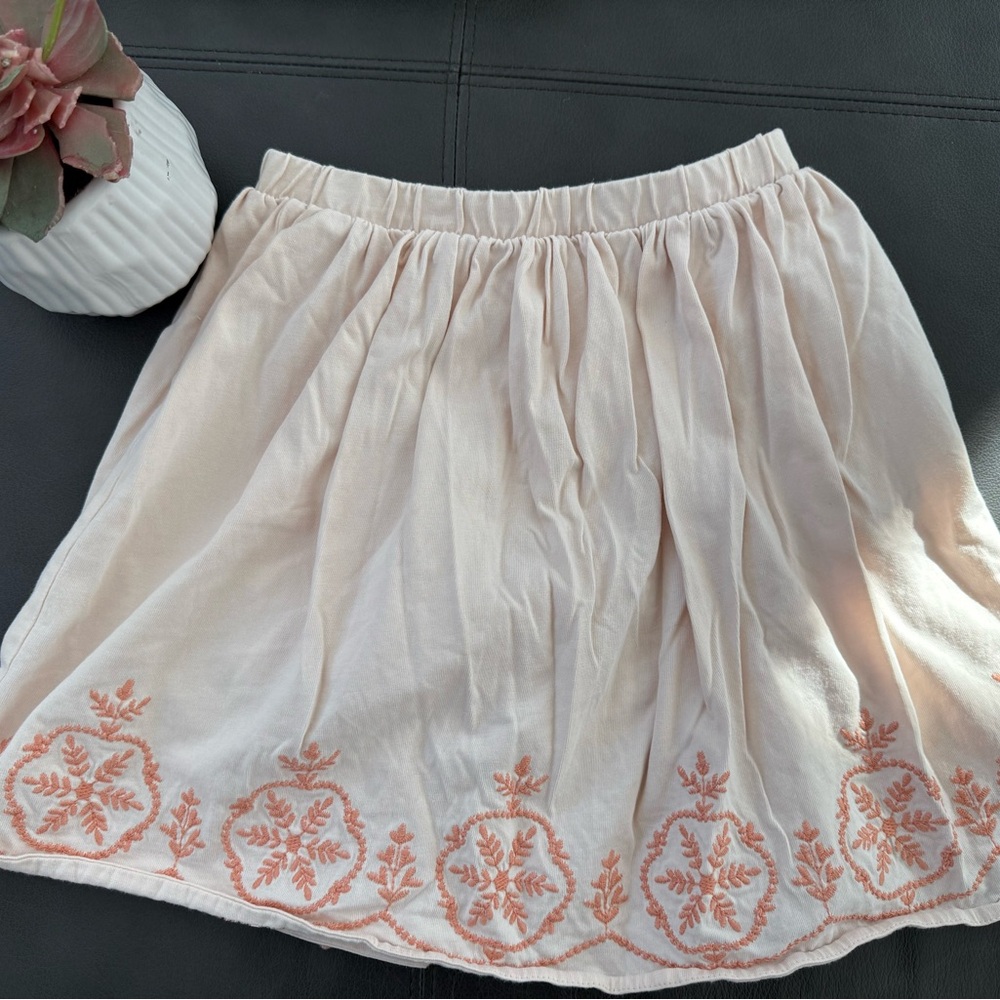 Garnet Hill Kids girl size L cream peach skort skirt